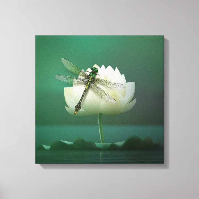 Lienzo Dragonfly y Water Lily (Anverso)