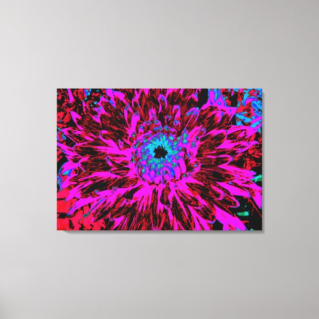 Lienzo Dramática Crimson Red, Purple y Black Dahlia (Anverso)