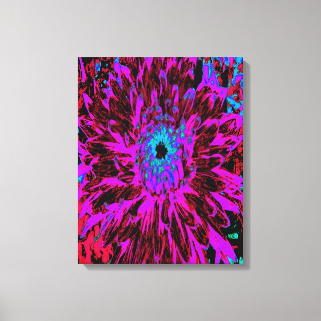 Lienzo Dramática Crimson Red, Purple y Black Dahlia (Anverso)