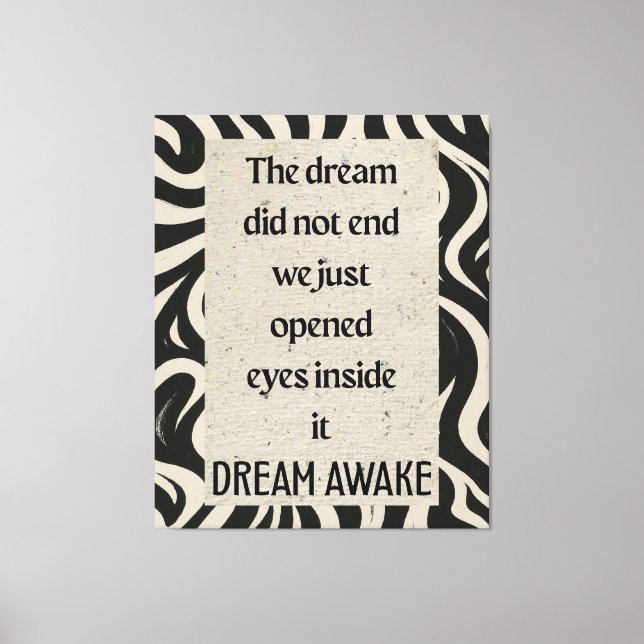 Lienzo Dream Awake Quote Ar Stretched Canvas Print (Anverso)