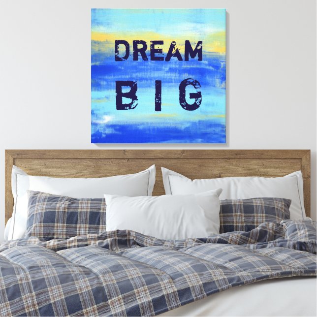 Lienzo Dream Big - Blue Turquoise Nautical Abstract Art (Insitu(Dormitorio))