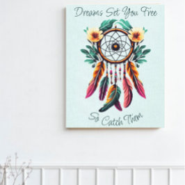 Lienzo Dream Catcher Floral Watercolor Art