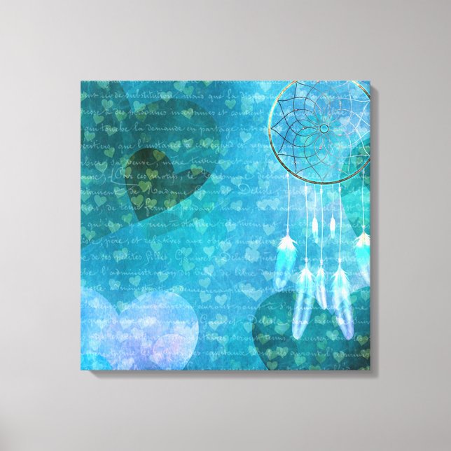 Lienzo Dream Catcher y Hearts (Anverso)