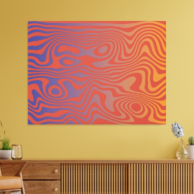 Lienzo Dream Flow l Abstract Trippy Pattern - No. 01 (Insitu (Sala de estar))