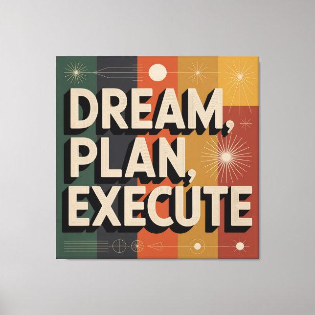 Lienzo Dream, Plan, Execute (Anverso)
