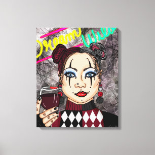 Lienzo Dream Wild   Chica Gothic Harlequin Jester