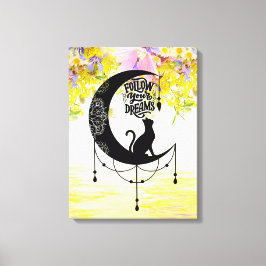 Lienzo Dreamcatcher con gato | Seguir sus sueños