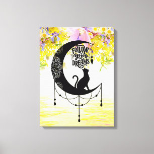 Lienzo Dreamcatcher con gato   Seguir sus sueños