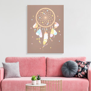 Lienzo Dreamcatcher Tribal Boho Brown