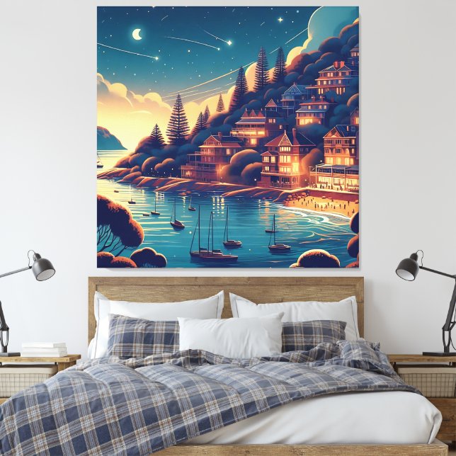 Lienzo Dreamy Coastal Night (Insitu(Dormitorio))