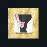 Lienzo Dreamy Gold Bokeh Confetti Foto personalizada<br><div class="desc">Dreamy Gold Bokeh Confetti brillante resplandor con tu foto y palabras personalizadas o deja el texto: La vida contigo es un hermoso sentimiento romántico (para que la imagen se ajuste al ejemplo...  usa una imagen cuadrada).</div>