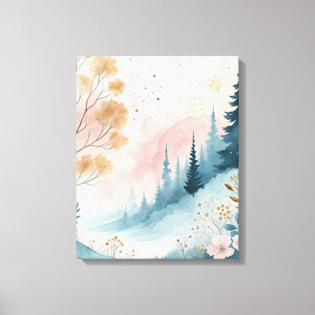 Lienzo Dreamy Pastel Abstract Watercolor Wall Art (Anverso)