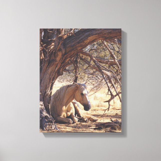 Lienzo Dreamy Sunset Horse Forest Painting (Anverso)