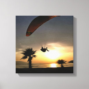 Lienzo Dropzone At Dusk Adventure Paraglider Art