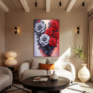 Lienzo Dualidad Floral