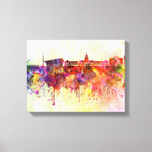 Lienzo Dublin skyline in watercolor background