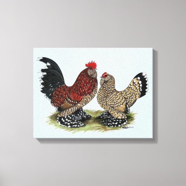 Lienzo D'Uccle Bantams: Mille Fleur (Anverso)