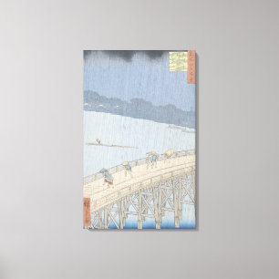 Lienzo Ducha repentina en el puente Ohashi en Ataka