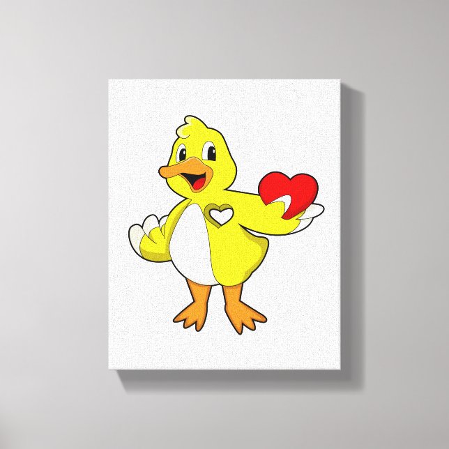 Lienzo Duck with Heart (Anverso)