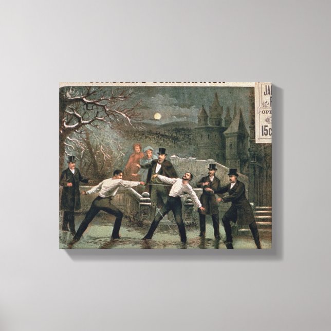 Lienzo 'Duel en la nieve', poster de 'The Banker's Daugh (Anverso)