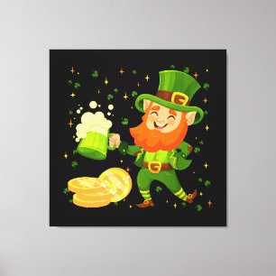 Lienzo Duende bebiendo cerveza día de San Patricio