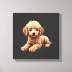 Lienzo Dueño de perro divertido Poodle amante de los anim