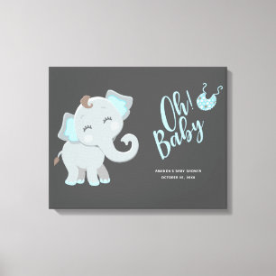 Lienzo Dulce Elefante Niño Baby Shower