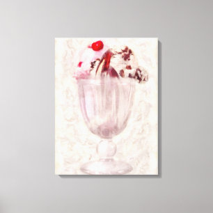 Lienzo Dulce - Helado - Sundae de helado
