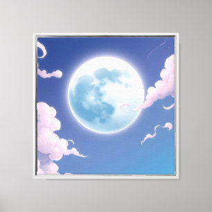 Lienzo Dulce ilustración caprichosa de la luna en el ciel