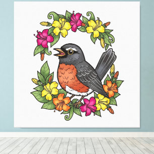 Lienzo Dulce Pájaro de Connecticut con Mirabilis