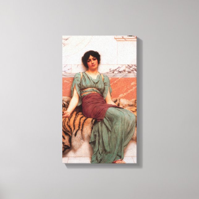 Lienzo Dulces sueños (bella mujer romana en piel de tigre (Anverso)