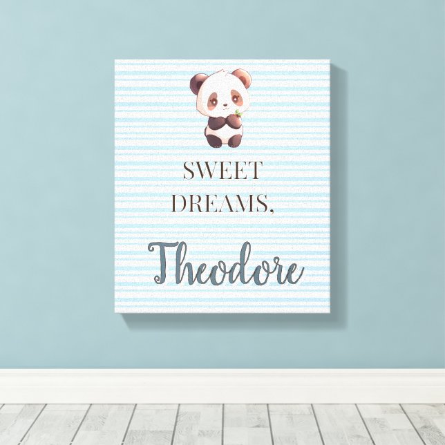 Lienzo Dulces Sueños Panda Lindo Personalizado (Insitu (piso de madera))