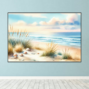 Lienzo Dunas Costeras Pastel Acuarela