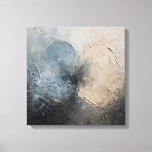 Lienzo Dúo Minimalista Pintura Abstracta - Gris Azul Brum