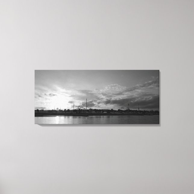 Lienzo Düsseldorfer Rheinkirmes im Sonnenuntergan (Anverso)