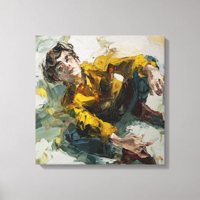 Lienzo Dynamic Yellow Shirt Impasto BOY Figurative PT (Anverso)