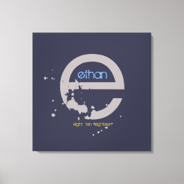 Lienzo E Monograma Barra inicial Bat Mitzvah Rótulo a bor