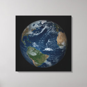 Lienzo Earth With Clouds And Sea Ice