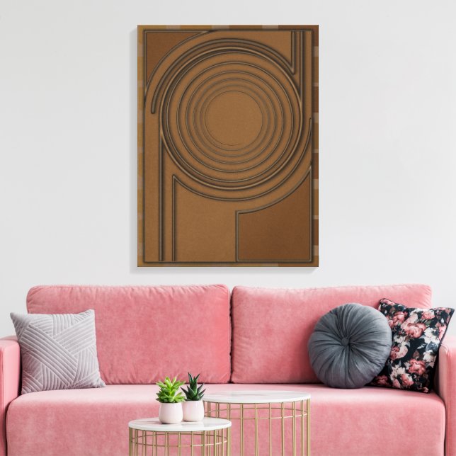 Lienzo Earthly Vortex: Modern 3D Minimalist Boho Art (Insitu (Sala de estar))