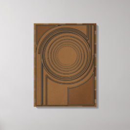 Lienzo Earthly Vortex: Modern 3D Minimalist Boho Art