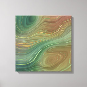 Lienzo Earthy Emerald Strata   Agentes de tinta verde y d
