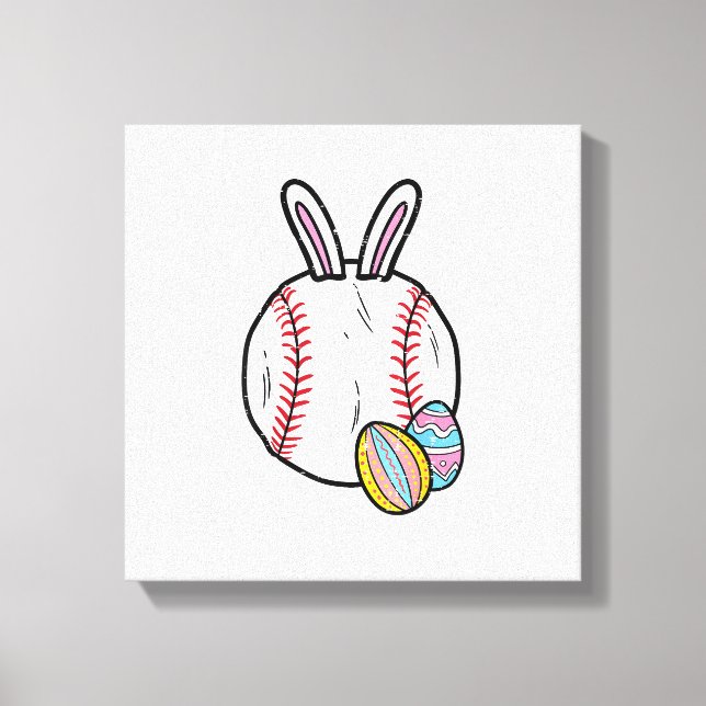 Lienzo Easter Baseball Bunny Sports Men Boys Kids Toddler (Anverso)