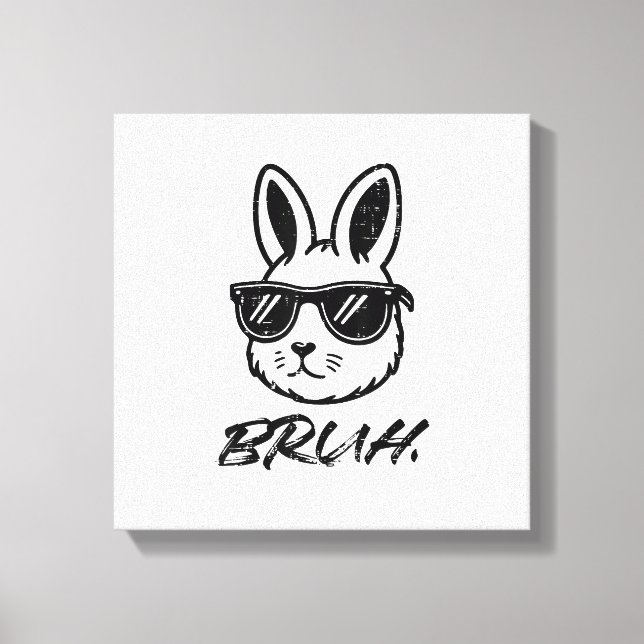 Lienzo Easter Bruh Bunny Sunglasses Funny Meme Men Boys K (Anverso)