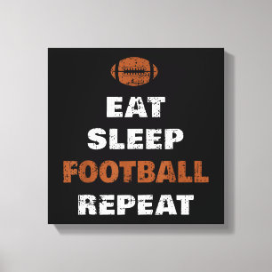 Lienzo Eat Sleep Football Repetir el amor Vintage Gi