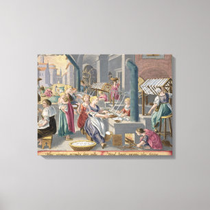 Lienzo Ebullición de los capullos para destruir el