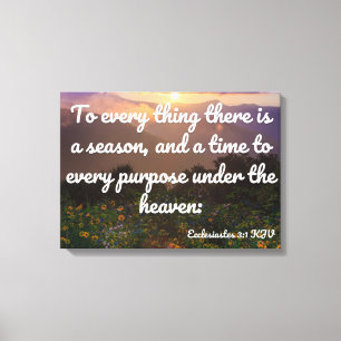 Lienzo Ecclesiastés 3:1 Biblia Verse KJV Pic Wall Art