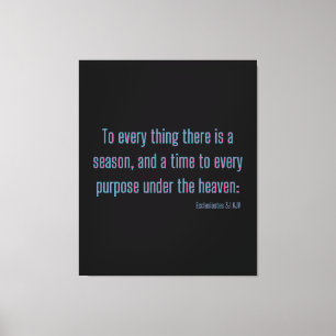Lienzo Ecclesiastés 3:1 Biblia Verse KJV Wall Art