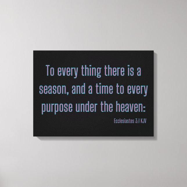 Lienzo Ecclesiastés 3:1 Biblia Verse KJV Wall Art (Anverso)