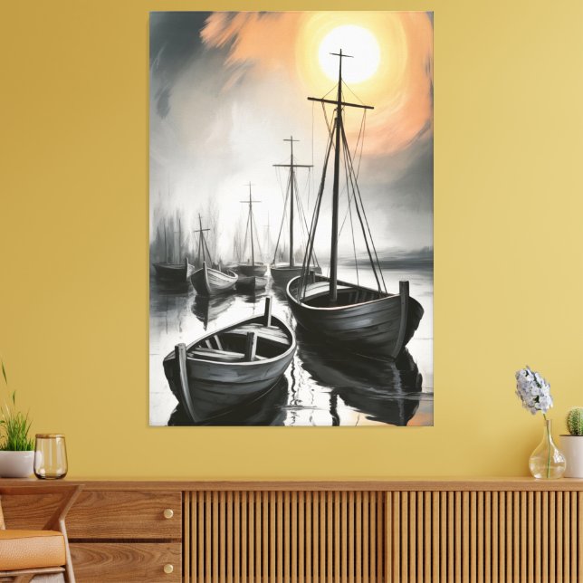 Lienzo Eclipse del Puerto Silencioso (Insitu (Sala de estar))