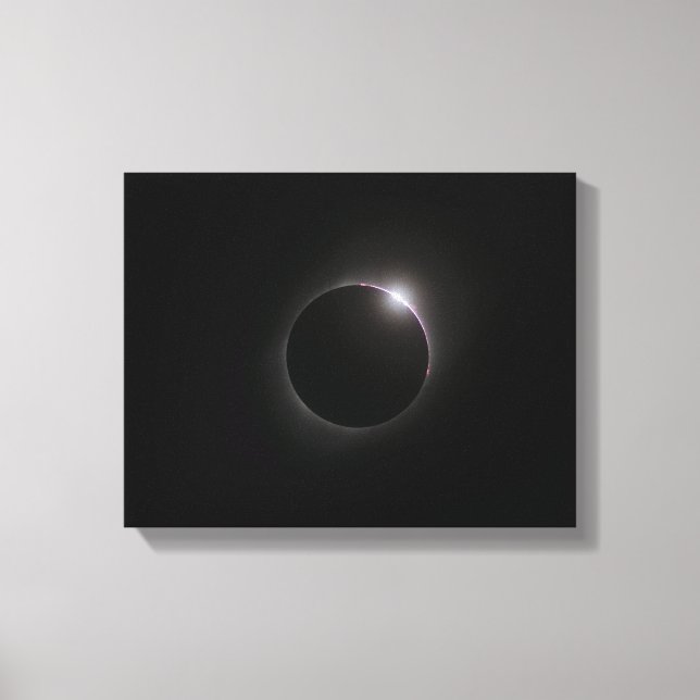 Lienzo Eclipse solar 2017 - cuentas de Bailey (Anverso)